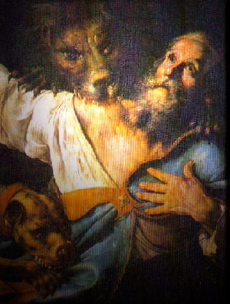 St. Ignatius being eaten by lions image