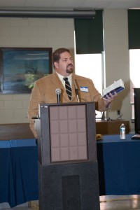 Joe-McClane-Catholic-Speaker Image of Joe McClane speaking at the Catholic Men's Breakfast in Worcester, MA.