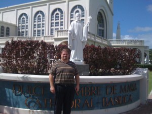Joe McClane at the Basilica in Guam, 2012